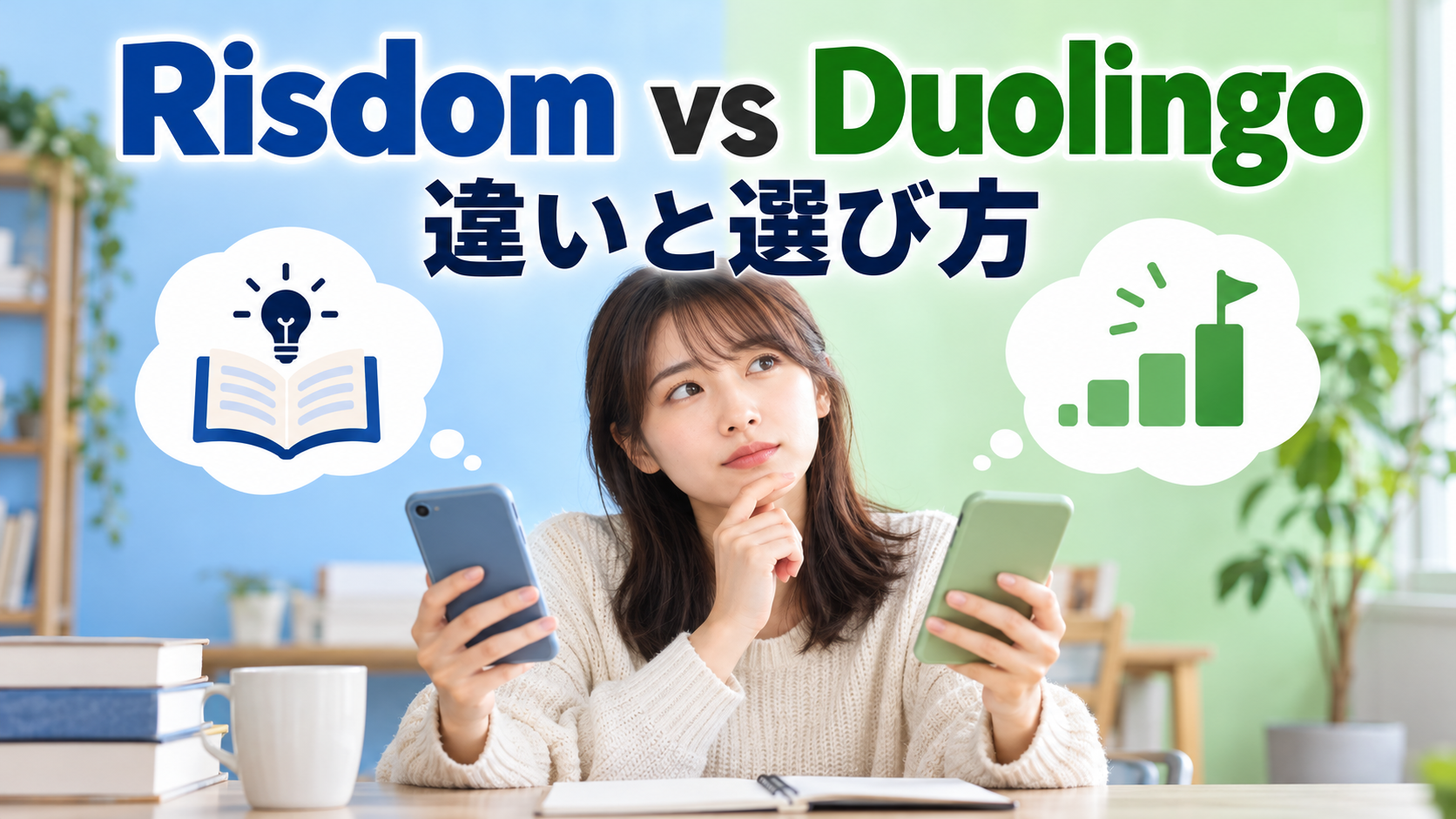 RisdomとDuolingo比較画像